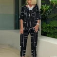 thumbnail image 1 of Ensembles de Gym pour Femmes 2 Pcs Imprimé Manches Mi-Longues Pull + Pantalon Ensemble Deux Pièces en Solde, 1 of 6