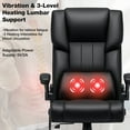 thumbnail image 3 of Hoffree Ergonomic Office Chair with Heated Massage Computer Desk Chair with Flip Arms High Back Executive Leather Chair Adjustable Task Chair with Lumbar Back Support for Office, 3 of 10