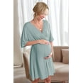 thumbnail image 5 of Ekouaer 3 in 1 Labor/Delivery/Hospital Gown Maternity Dress Nursing Nightgown Sleepwear for Breastfeeding, 5 of 6