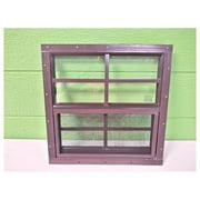 16x16 Brown Vertical Slider Window, Flush Mount, Great for Sheds, Playhouses, and Chicken Coops