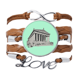 thumbnail image 1 of Templo de los clásicos Pulsera de cuero Negro trenzado pulsera de cuerda de amor Unbranded M, 1 of 3