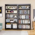 thumbnail image 2 of Bookshelf,6-Tier Adjustable Steel Bookshelf,69" H Heavy Duty Metal Bookcase for Home/Office/Garage,Black Shelf (Black, 69" Tall), 2 of 13