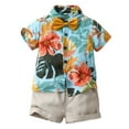 thumbnail image 6 of GYRATEDREAM Boys Shorts Set Summer Outfits Clothes Button Down Short Sleeve Shirt and Shorts Set Hawaii Shirts Sets for 2-3Y, 6 of 9
