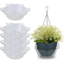 OAKBAY 5 Piece of 10 Inch Clear Plastics Plant Saucers Drip Pans for Hanging Basket Indoor and Outdoor (10'')
