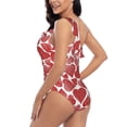 thumbnail image 4 of Sikiie Hearts Print Women One Piece Swimsuits Tummy Control One Shoulder Bathing Suits Ruffle Swimwear, From S to XXL-X-Large, 4 of 6