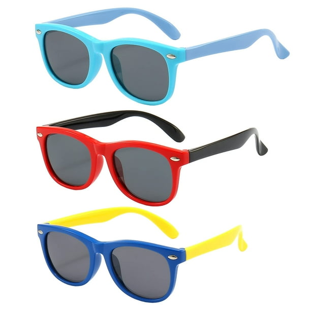 Paquete de 3 lentes de sol polarizados FANNYGO para niños y niñas de 3 a 10 años