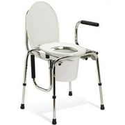 Medline Drop-Arm Commode, Unpadded