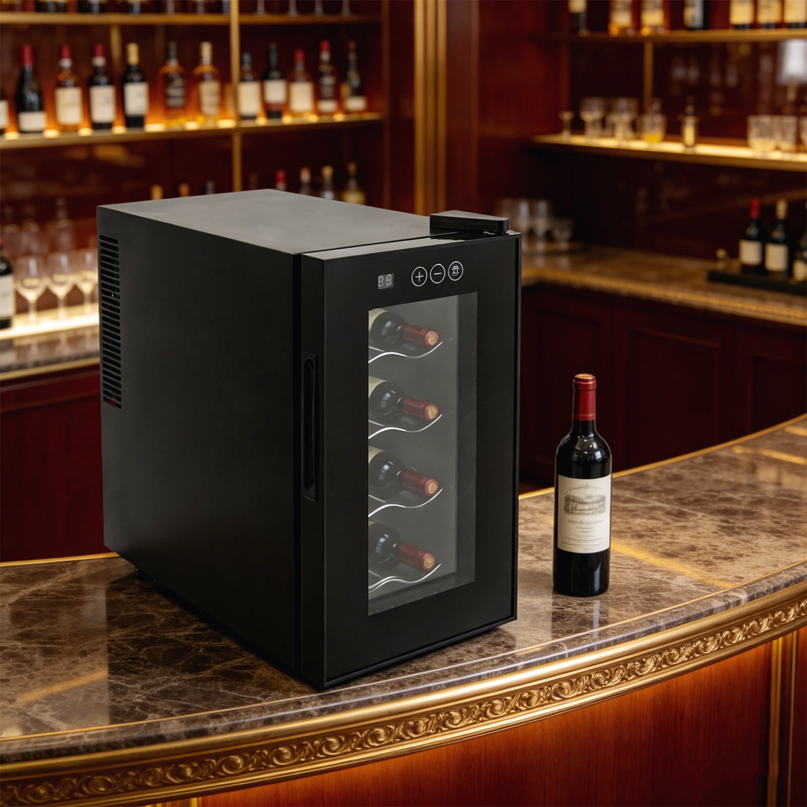 8 Bottle Wine Cellar, Wine Cooler, 25.8*50.2*46.5cm Beverage Wine Chiller