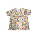 thumbnail image 3 of Easter Scrubs Tops for Women Nursing Uniform Tops T-Shirt V-Neck Short Si Mock Wrap Top Tee, 3 of 7