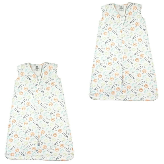 Luvable friends Baby Boy and Girl Jersey Cotton Sleeping Bag 2 Pack, Sports, 0-6 Months