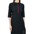 thumbnail image 2 of Phagun Kurti en Coton Uni Tunique Designer Col Mandarin Kurta Ethnique Décontractée Blouse, 2 of 2