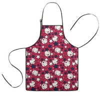 Red Baseballs and Stars Pattern Kids Aprons for Girls and Boys,Adjustable Neck Strap Toddler Aprons for Kids Cooking Baking