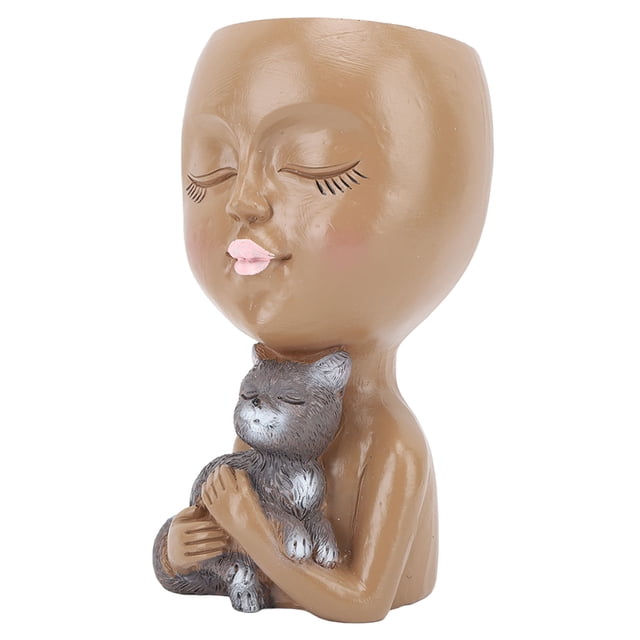 Funny Face Planter Pot, Unique Appearance, Excellent Resin Material, Drainage Hole Design, Suitable For Multiple Plants, Wide Application