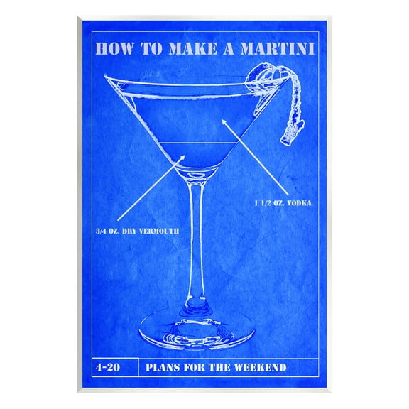 Stupell Industries How To Make Martini Diagram Graphic Art Unframed Art Print Wall Art, Design by Marcus Jules
