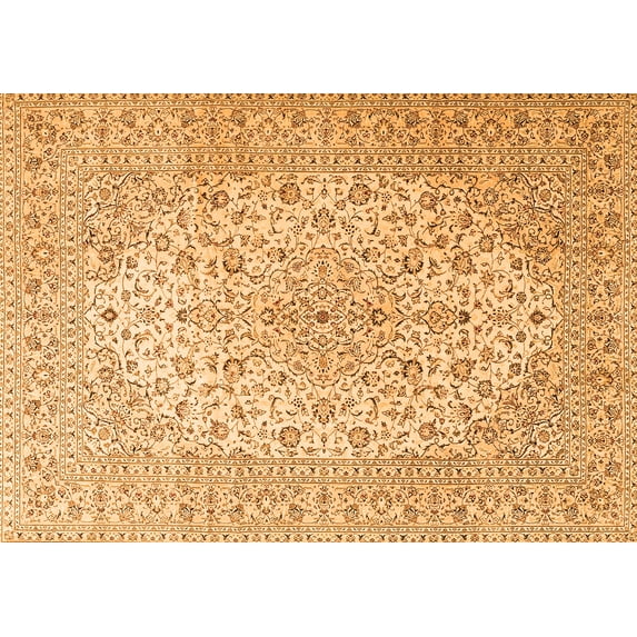 Ahgly Company Indoor Rectangle Medallion Orange Traditional Area Rugs, 2' x 4'