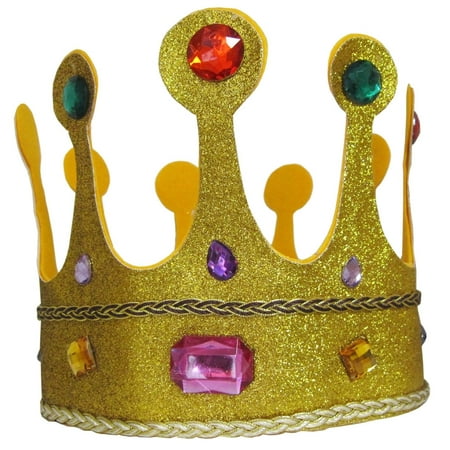 Gold Glitter Jeweled Queen's Crown