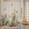 thumbnail image 5 of Shower Curtain for Bathroom Easter Rabbit Floral Butterfly Egg Waterproof Bath Curtains Shower Curtains with Hooks,Red Strawberry Cute Chick Bathroom Curtain Privacy Drapes for Bathtubs 72x72in, 5 of 5