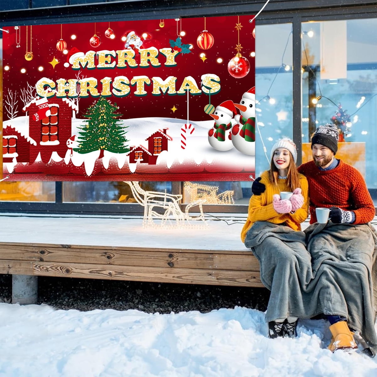 Luminora 3 X 2,4 M Rouge Bonbons Cannes Arche De Noël Toile De Fond