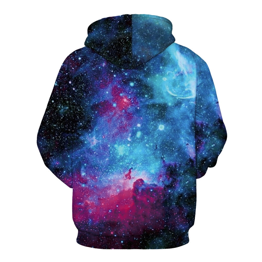 Blue Red Nebula Print Couple Autumn Winter Hoodie Walmart