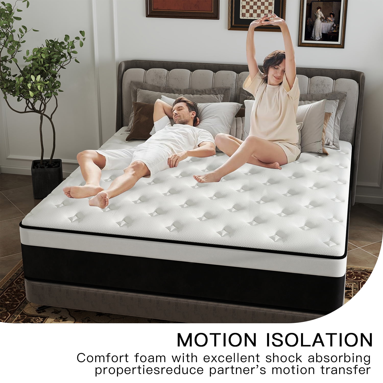 DalisTairy 8" Twin Mattress Gel Memory Foam Spring Hybrid Mattress in a Box,Medium Firm
