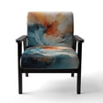 thumbnail image 4 of Designart "Teal Orange Bold Abstract Flow composition II" Teal Abstract Collages Upholstered Accent Chair - Modern Arm Chair For Living Room, 4 of 5