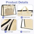 thumbnail image 3 of 6 Pack Dust Bags for Handbags,Clear Handbag Storage Organizer,Purse Storage Bag with Zipper and Handle,Transparent Purse Protector Storage Bag,Handbag Dust Bags for Closet(Beige,Small), 3 of 7