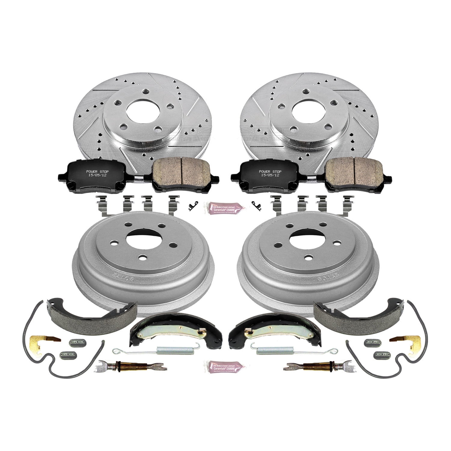 PowerStop Front and Rear Z23 Evolution Sport Brake Pad Rotor Drum and Shoe Kit Fits: CHEVROLET Select Models K15222DK