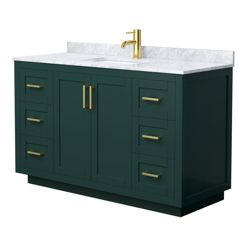 Wyndham Collection Miranda 54" Plywood Single Bathroom Vanity in Gold