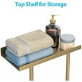 thumbnail image 4 of Towel Rack for Bathroom, Wall Mounted Vertical Rolled Towel Storage Organizer Holder with Shelf, Holds Up 6 Large Bath Sheets, Gold Large Size, 4 of 5