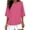 AA-Hot Pink, variant on QATAINLAV on Sale Clearance, 3/4 Length Sleeve Shirts for Women 2025 Casual Summer Blouses Loose Fit Plus Size Crewneck Tops Solid Color Pullover Pink L