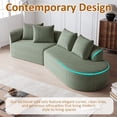 thumbnail image 4 of 112'' Oversized Modular Sectional Sofa, Modern Curved Cloud Couch with Deep Seat, Chenille Upholstered Couch with 4 Pillows for Living Room, No Assembly Required, Green, 4 of 7