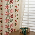 thumbnail image 7 of 2 Panels Modern Christmas Sheer Curtains, Bells Santa Claus Print, Rod Pocket Window Drapes for Living Room and Dining Room, Washable Polyester Voile, Decorative Transparent Curtain Panels, 7 of 7