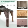 thumbnail image 6 of COOS BAY 12x16 Hardtop Gazebo Double Galvanized Steel Roof Canopy, Outdoor Aluminum Frame Permanent Pavilion with Privacy Curtains and Netting for Deck, Patio, Lawn and Backyard, 6 of 6