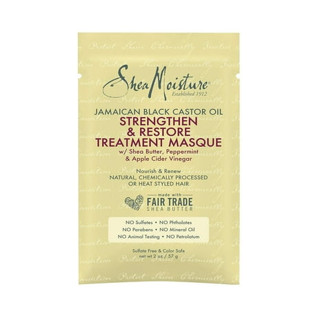 SheaMoisture Jamaican Black Castor Oil Strengthen and Restore Treatment Hair Masque, 2 Oz, 6 Pack