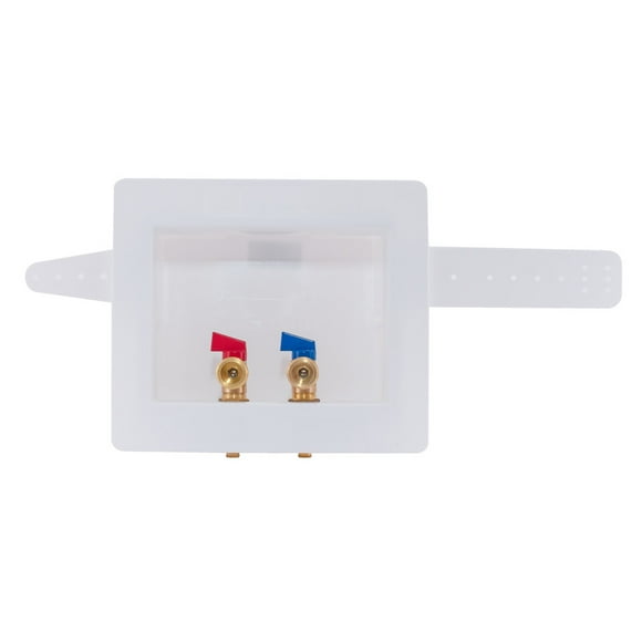 Eastman 60245 Washing Machine Outlet Box, 1/2-inch PEX, Recessed, PVC, Double Drain