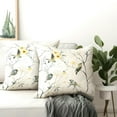 thumbnail image 6 of Bird Pillow Covers 16x16 Set of 2 Gray White Yellow Botanical Flower Throw Pillow Cases Wash Painting Decorative Square Pillowcases Spring Summer Cushion Covers Outdoor for Sofa Bed Couch Home, 6 of 6