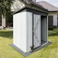 thumbnail image 3 of 5x4 FT Metal Outdoor Storage Shed with Sloping Roof, Lockable Galvanized Steel Garden Shed for Tools & Lawn Equipment, Waterproof Design with Ventilation (White+Grey), 3 of 6