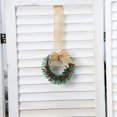 thumbnail image 3 of 4 Pcs Christmas Mini Cabinet Wreaths for Kitchen with Ribbon Bows Red Berry Artificial Wreath, Small Garlands Window Hanging, 3 of 7