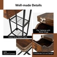 thumbnail image 5 of Gymax 2PCS C-Shaped End Side Sofa Table Nightstand Flip-Up Top w/ Charging Station & Wheels, 5 of 9