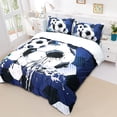 thumbnail image 2 of ZHH Football Series Theme Duvet Cover Sets Microfiber Bedding Set Twin Size for Boys Football Lovers Blue White Black Color 68"x90", 2 of 6
