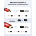 thumbnail image 2 of Cable HDMI JSAUX Mini HDMI a HDMI 2.0 4K 60 Hz 3 m - Rojo, 2 of 7