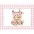 thumbnail image 2 of SPXUBZ Easter Placemats, Pink and White Buffalo Plaid Cute Rabbit Egg Flower Basket Happy Easter 18x12 Inch Placemats for Family Table Holiday Decoration Placemat Set of 4, 2 of 5