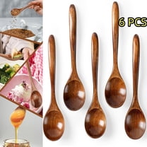 Small Wooden Teaspoon, 6pcs Serving Wooden Utensils For Cooking, Condiments, Honey, Spoons For Daily Use