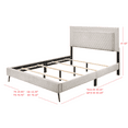 thumbnail image 6 of Home Design Lattice Queen Upholstered Panel Bed Frame, Velvet Upholstery, Foam-Padded Headboard, Light Gray, Easy Assembly, 6 of 6