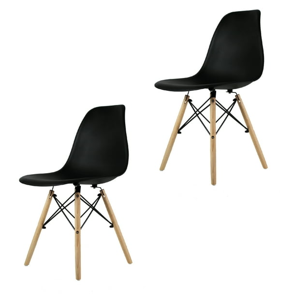 Mundo In Juego de Sillas Negras Eames Oslo para Comedor 2 Piezas Mundo In Hogar