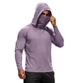 thumbnail image 2 of Hooded Sun Protection Shirts for Men Long Sleeve Solid Color Shirt with Face Mask Outdoor Fishing Hoodies, XL, 2 of 8
