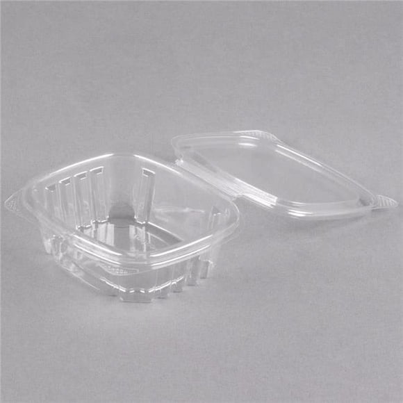 Genpak AD04 4 oz Hinged Deli Container Apet, Clear - Case of 400