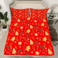 thumbnail image 2 of Homewish Cartoon Gingerbread Man Bed Sheets,Merry Christmas King Sheets,Red Brown Sheet Set For Kids,Super Cozy Room Decor,4pcs, 2 of 7