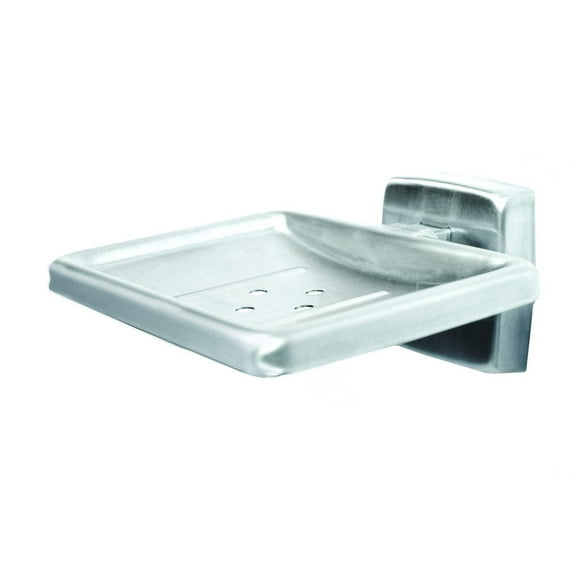 Bradley 9014-000000 - Surface Mounted Soap Dish with Drain Holes - Satin Stainless Steel