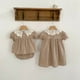 thumbnail image 2 of Vestido de princesa con cuello de encaje para niña, vestidos de estilo coreano con mangas abullonadas, camisa para muñeca bebé, conjunto Bloomer, traje para hermanas, 2 of 6